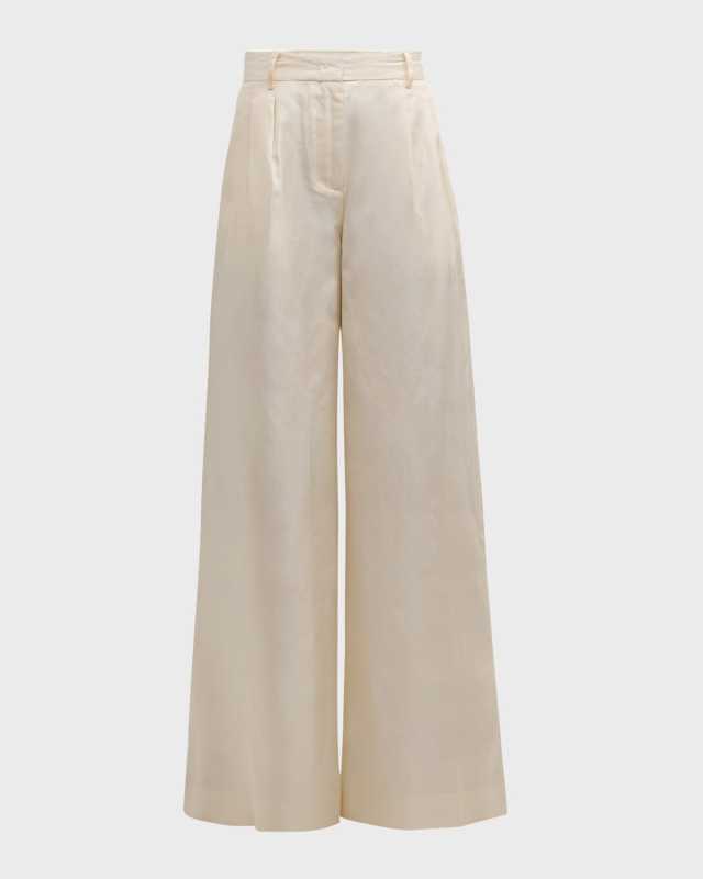 Sasha Wide-Leg Silk Pants